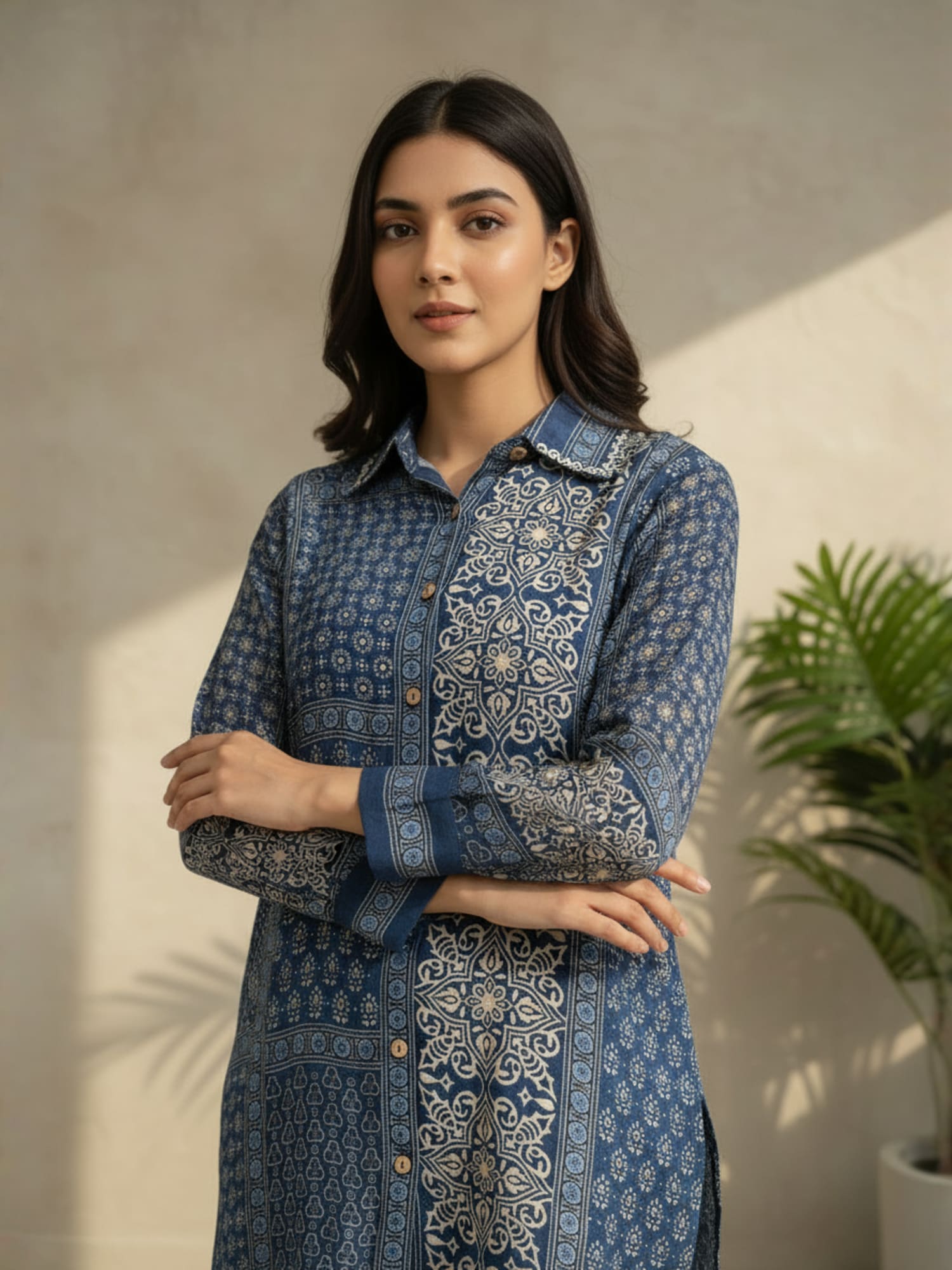 Blue Crepe shirt