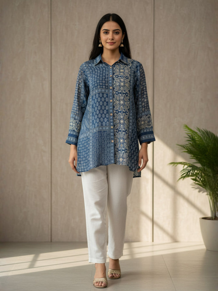 Blue Crepe shirt