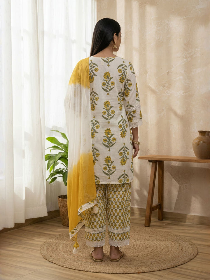 White and yellow suit with farshi salwar
