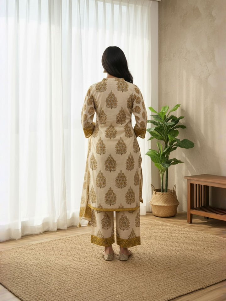 Yellow pakistani three piece suit