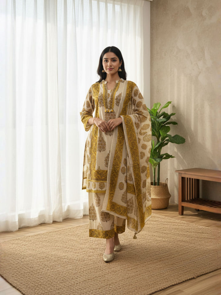 Yellow pakistani three piece suit