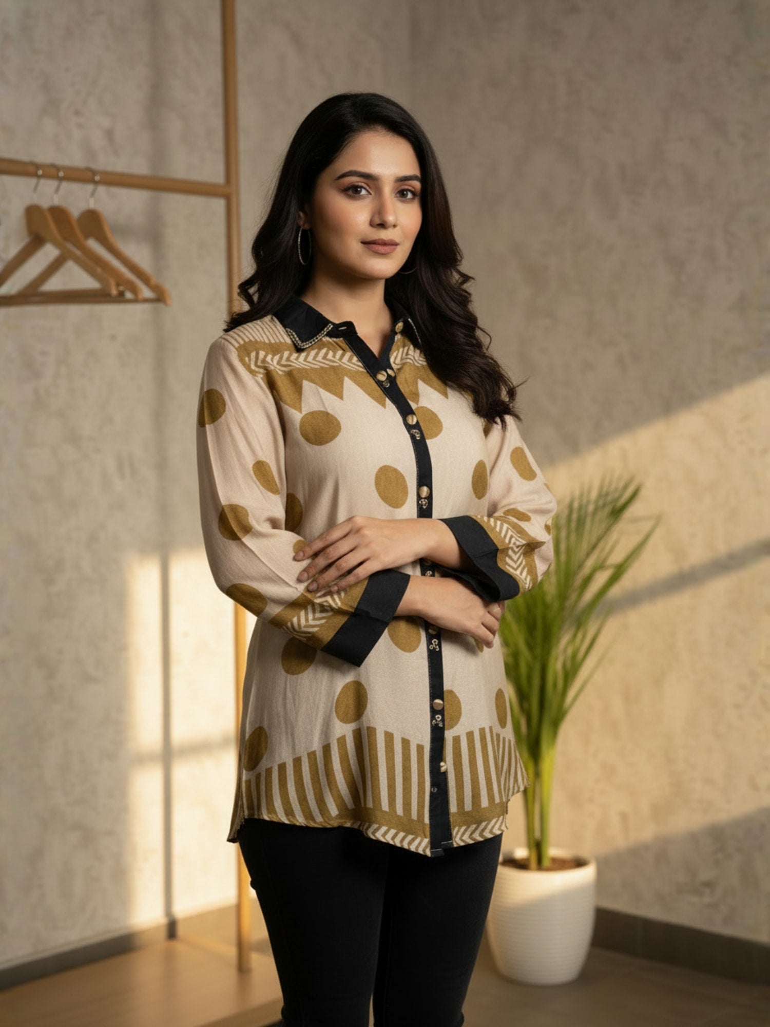 Yellow Crepe shirt