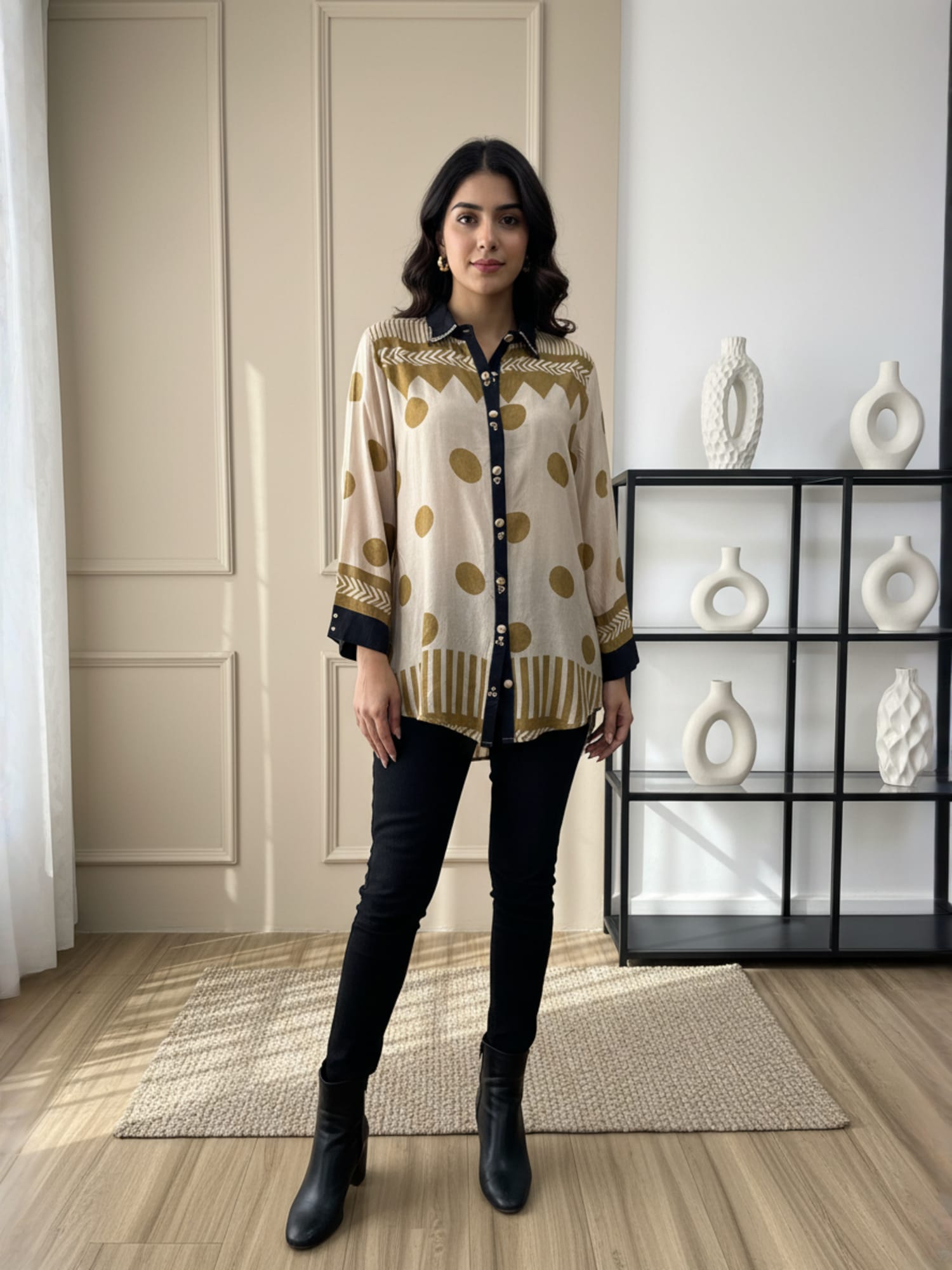 Yellow Crepe shirt