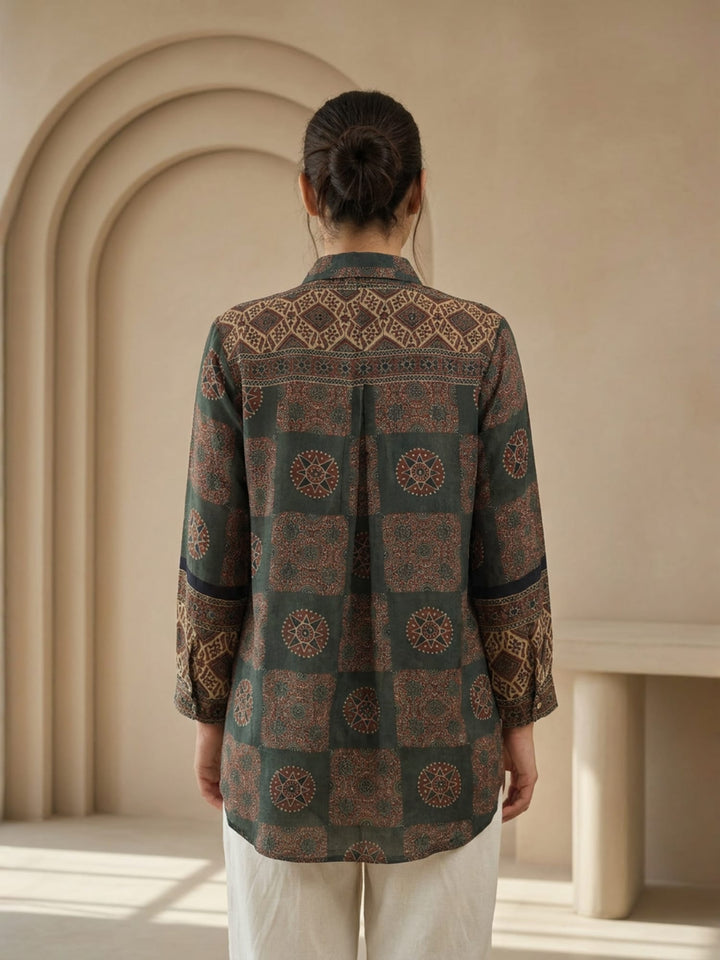 Green Crepe shirt