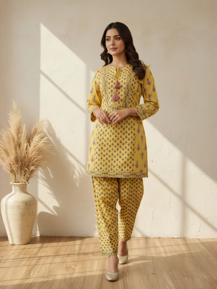 Yellow Farsi salwar dual tone Co-ord
