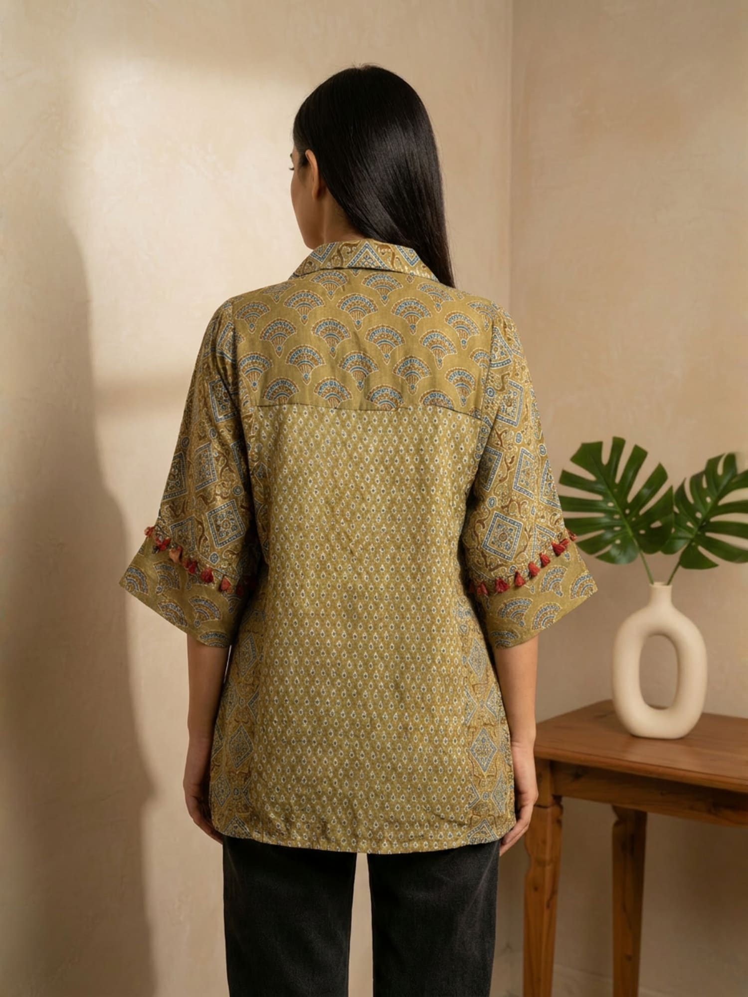 Yellow Crepe shirt