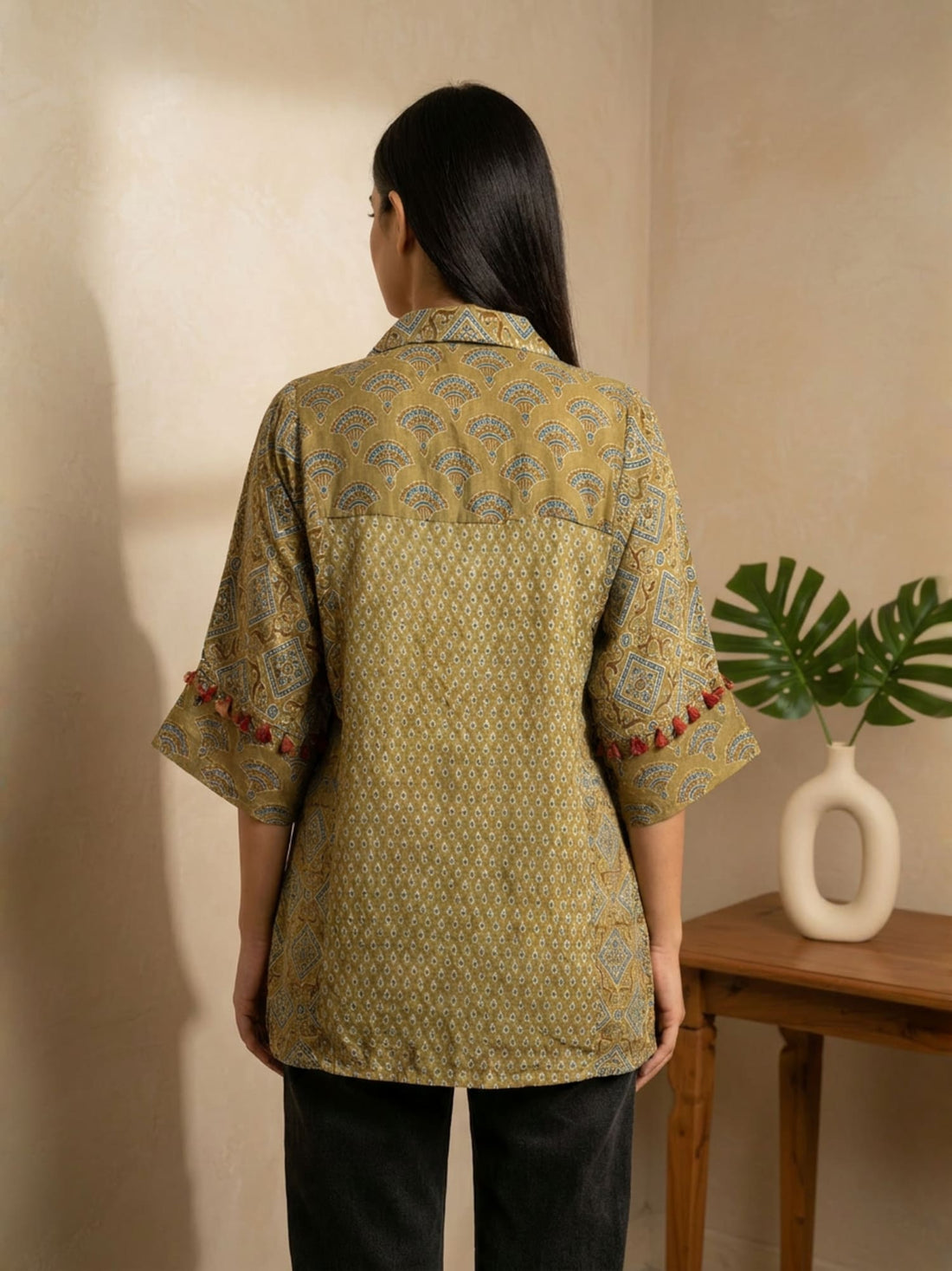 Yellow Crepe shirt