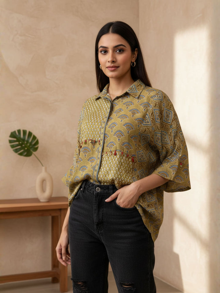 Yellow Crepe shirt