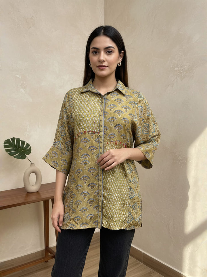 Yellow Crepe shirt