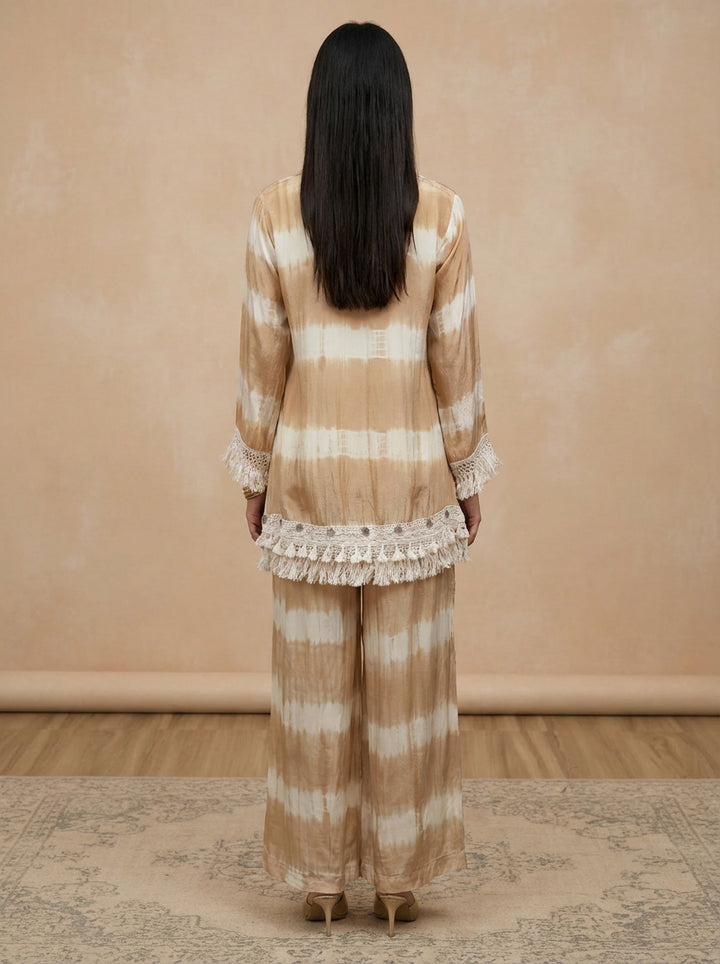 Beige tie die co ord set