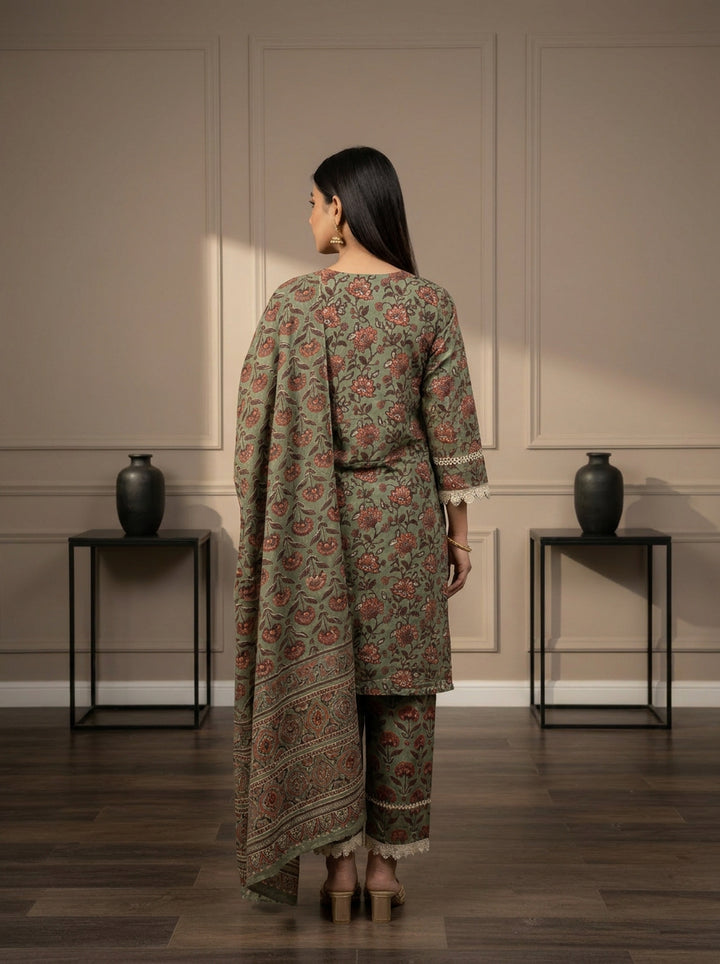 Green suit with farshi salwar
