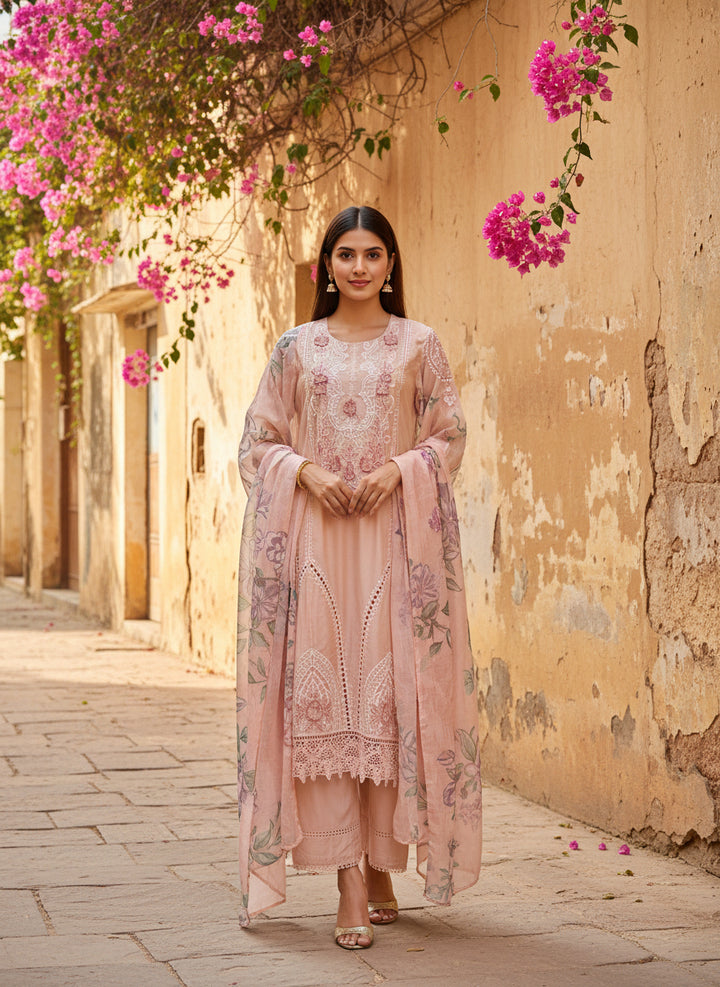 Pink Pakistani three piece suit