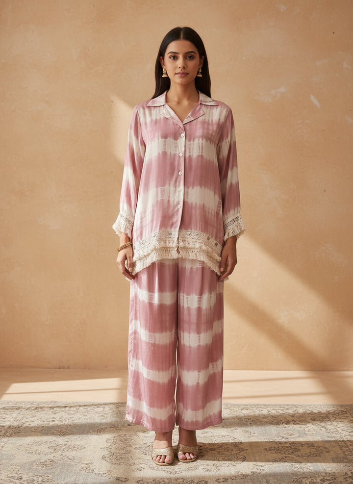 Pink tie die co ord set