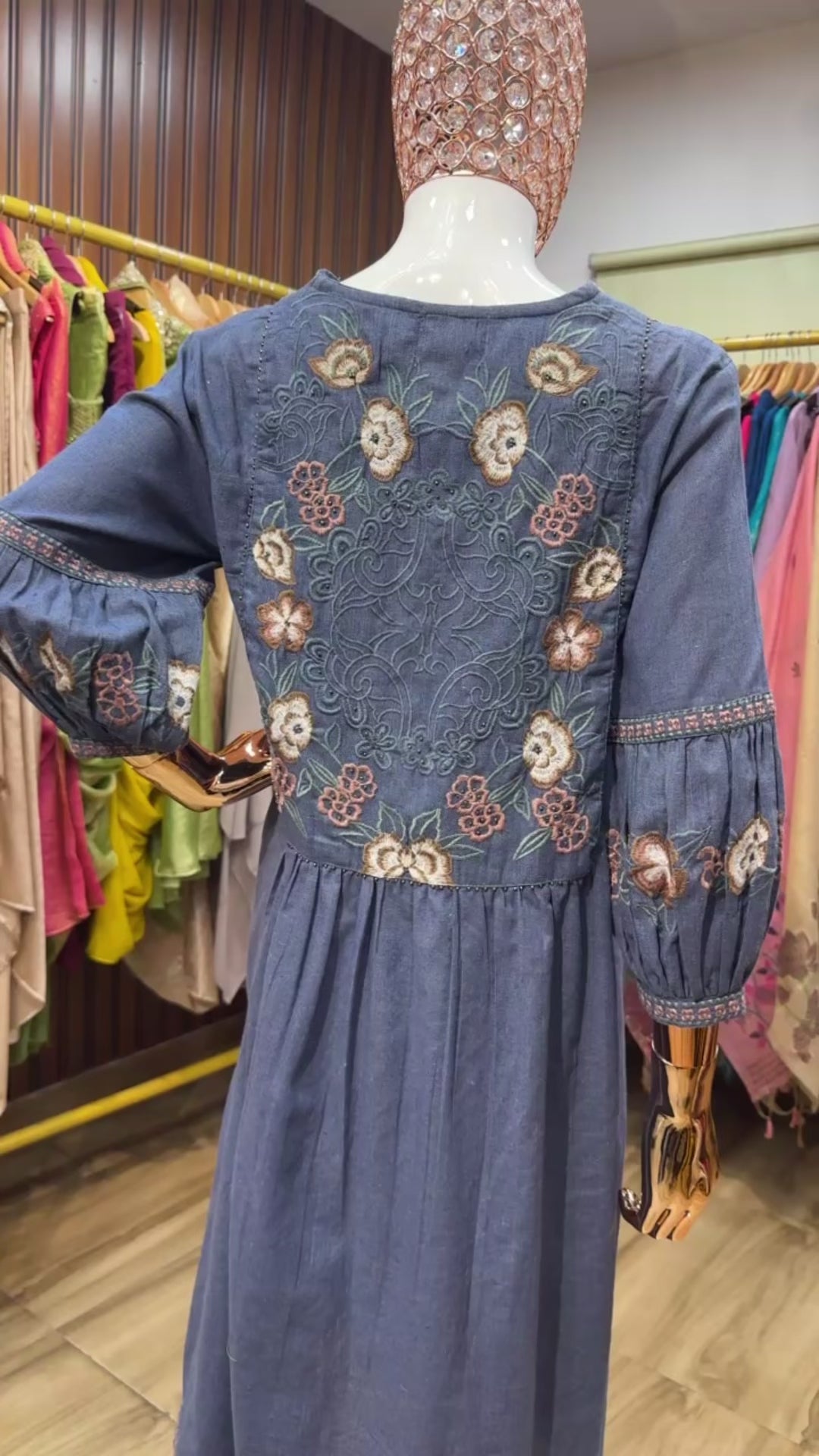 Blue Tunic bohemian embroidery