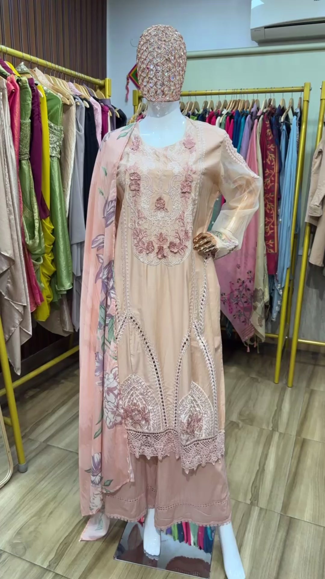 Pink Pakistani three piece suit