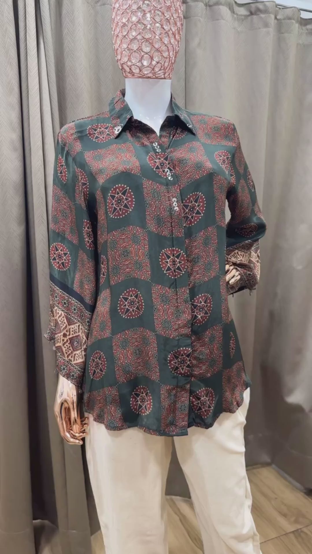 Green Crepe shirt