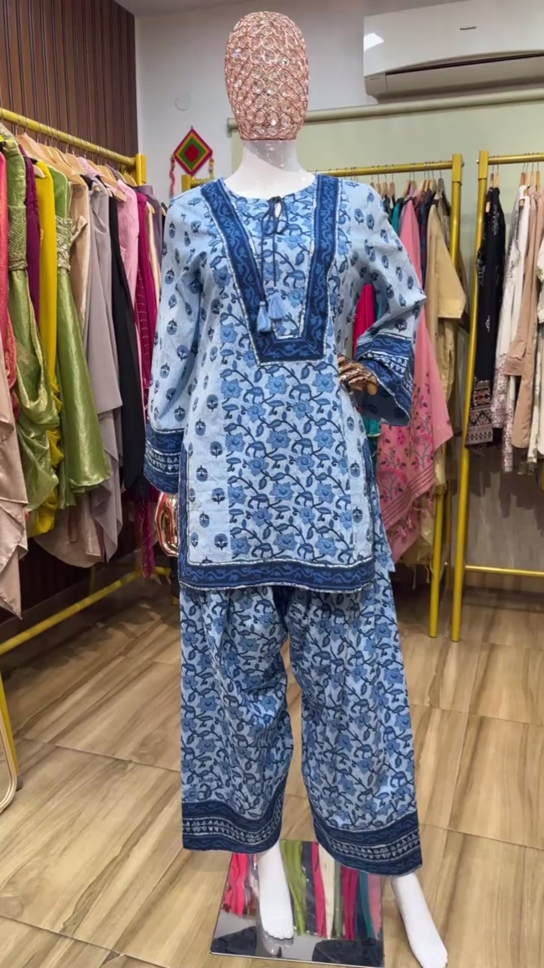 Farsi salwar Blue dual tone Co-ord