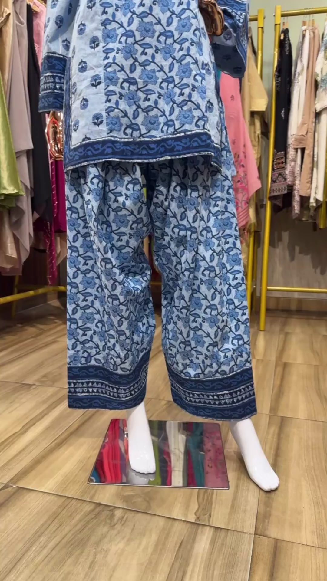 Farsi salwar Blue dual tone Co-ord