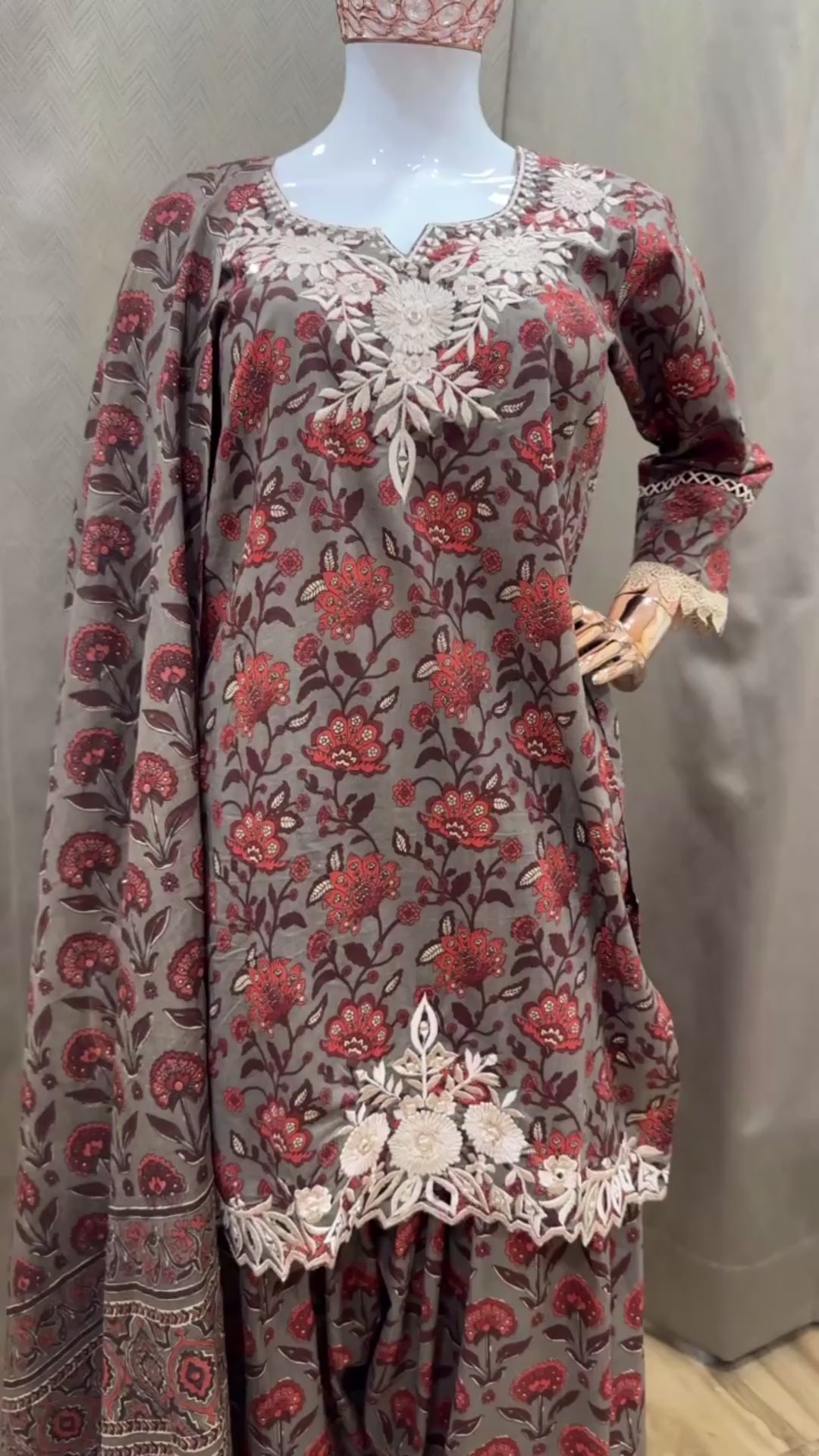 Grey suit with farshi salwar
