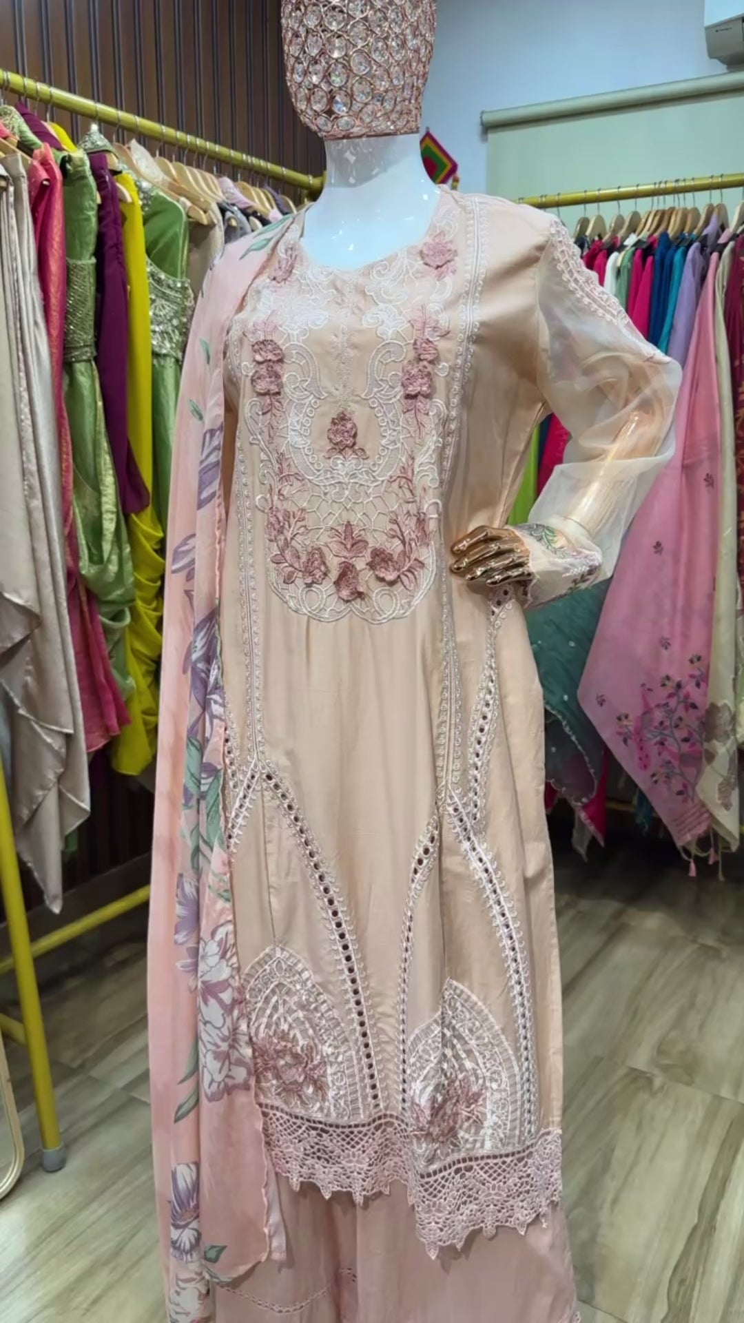 Pink Pakistani three piece suit