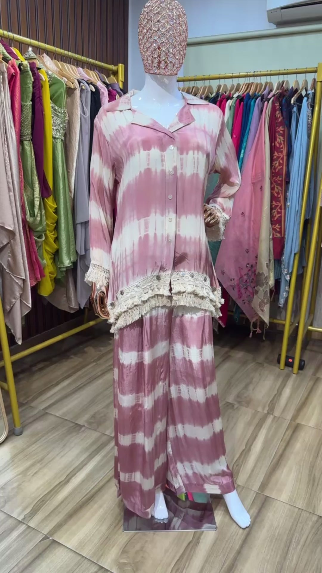 Pink tie die co ord set