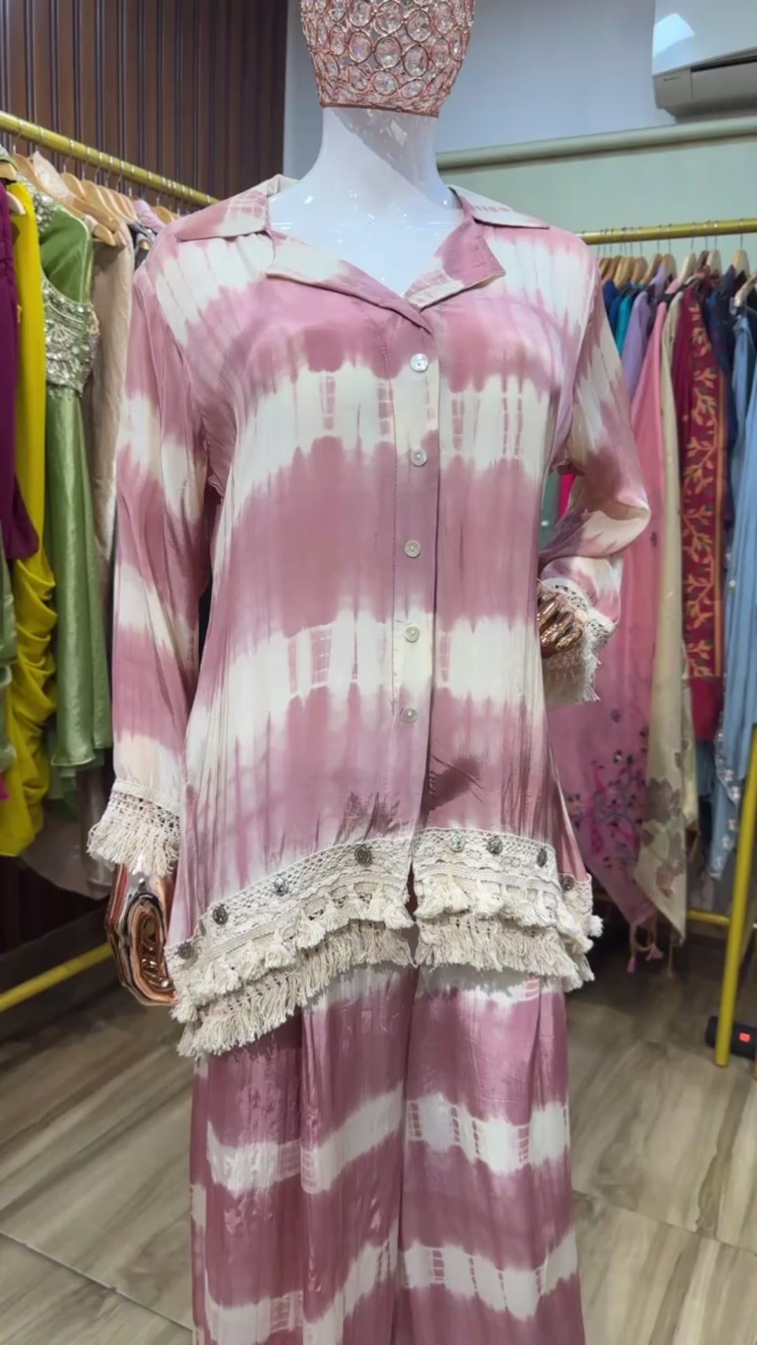 Pink tie die co ord set