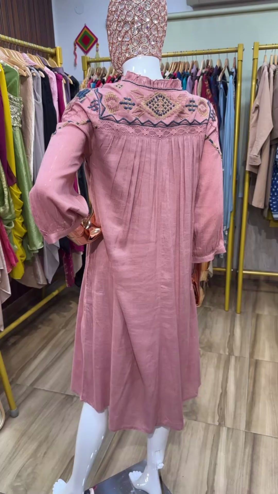 Pink Tunic bohemian embroidery